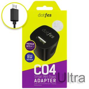 02143 СЗУ dotfes C04 1A кабель micro USB black_1