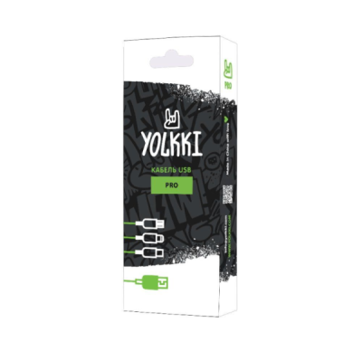 Кабель USB-Lightning 8-pin Yolkki Pro 04 New box белый (1м) max 2.1A