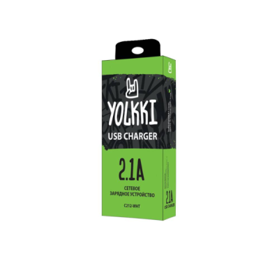 Зарядное устройство USB 2,1A Yolkki C212-WHT (2USB) белый