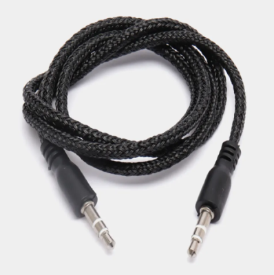 Кабель AUX круглый черный (0,6м)