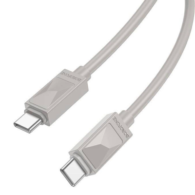 Кабель Type-C-Type-C Borofone BX109 (3А, PD 60W, 1m) серый
