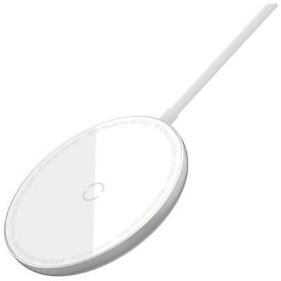 Беспроводное зарядное устройство Baseus Simple Mini Magnetic Wireless Charger Silver (WXJK-F01)