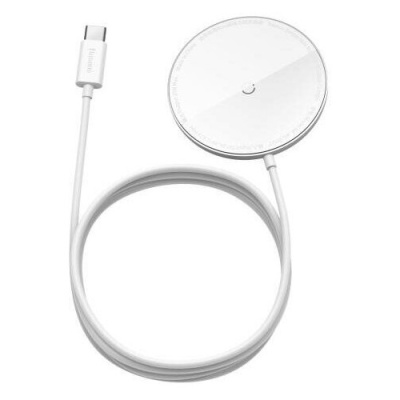 Беспроводное зарядное устройство Baseus Simple Mini Magnetic Wireless Charger White (WXJK-F02)
