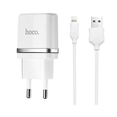 Зарядное устройство Hoco C11 Lightning 1A MAX белый