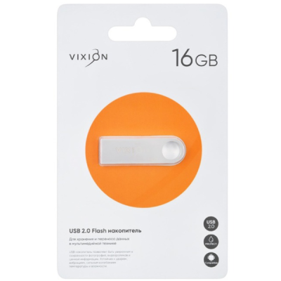 USB флеш накопитель 16Gb 2.0 VIXION Zinc Alloy (серебро)