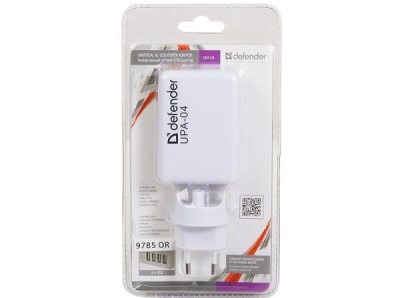 Зарядное устройство Defender EPA-12 2 USB, 1000mA, 2100mA