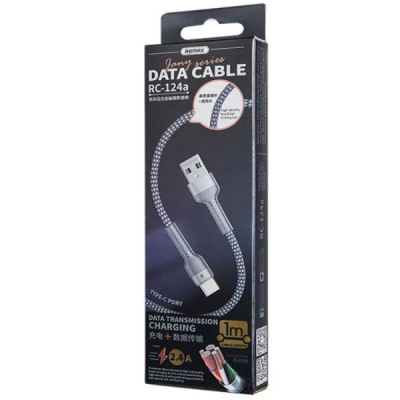 Кабель USB-Type-C Remax Jany RC-124a (2.4A, 1m) серебро