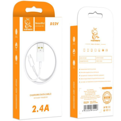 Кабель USB-Micro USB [2.4A, 1m] Demen D22V белый