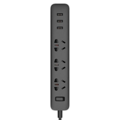 Удлинитель Xiaomi Mi Power Strip 3 розетки + 3 USB (XMCXB01QM) (черный)