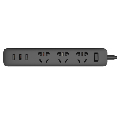 Удлинитель Xiaomi Mi Power Strip 3 розетки + 3 USB (XMCXB01QM) (черный)