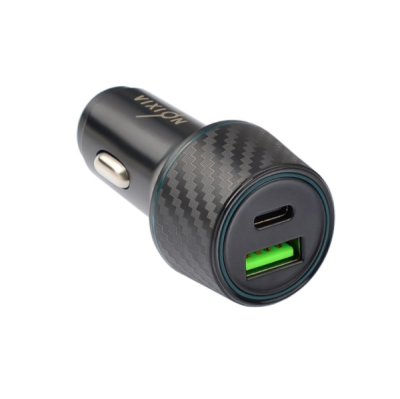 Автомобильная зарядка VIXION U7 Fast Charger (1-USB 3A/1-PD Tupe-C) 38W черный