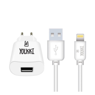 Зарядное устройство Yolkki CL211-WHT 8 pin/Lightning 2.1A белый (провод разъёмный)