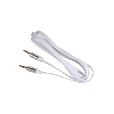 Кабель AUX 3,5 мм плоский (белый)