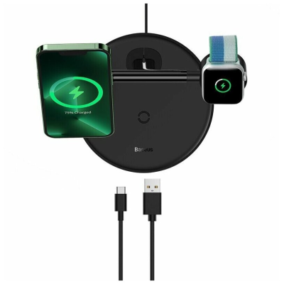 Беспроводное зарядное устройство Baseus Swan 3 в 1 20W WXTE000101