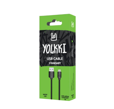 USB дата-кабель microUSB YOLKKI Standart 01 черный (1м) /max 1,0A