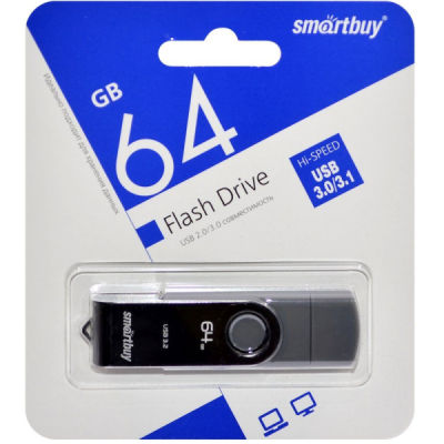 64GB USB 3.0/3.1 Flash Drive SmartBuy Twist Dual Type-C/Type-A (SB064GB3DUOTWK)