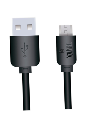 Кабель MicroUSB YOLKKI Standart 02 черный (1м) /max 2,1A