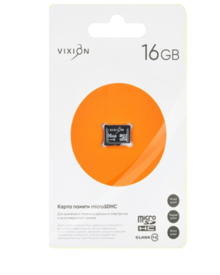 Карта памяти Micro SD 16Gb VIXION Class 10 без адаптера