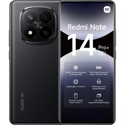 Смартфон Xiaomi Redmi Note 14 Pro Plus 5G 8Gb/256Gb (Midnight Black)