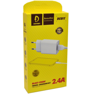 Сетевое зарядное устройство Denmen DC01T (USB-C) [USB(1), 2.4A, 12W] белый