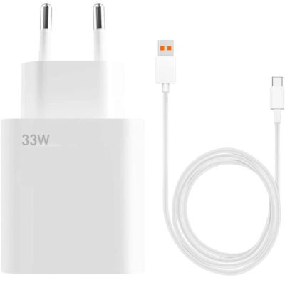 Сетевое зарядное устройство USB Xiaomi Turbo Charger (33W, QC3.0, кабель Type-C с чипом IC) белый