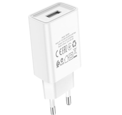 Сетевое зарядное устройство Borofone BA68A (USB(1), 2.1A, 10W) (micro-USB) белый