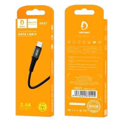 Кабель Denmen D02T USB - USB-C (2.4A, 1m) черный