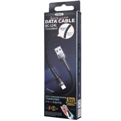 Кабель USB-Lightning Remax Jany RC-124i (2.4A, 1m) черный