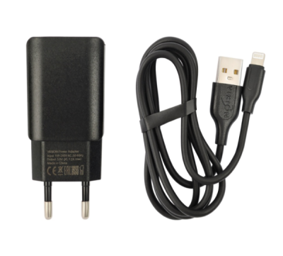 Зарядное устройство VIXION L2i (2-USB 1.2A) Lightning кабель черный 1м
