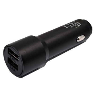 Автомобильная зарядка [USB(2), 2A, 10W] черный (удлиненный корпус)