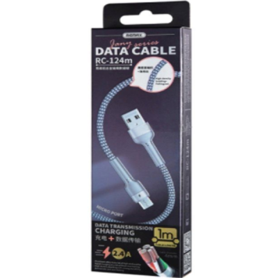 Кабель USB-Micro USB Remax Jany RC-124m (2.4A, 1m) серебро