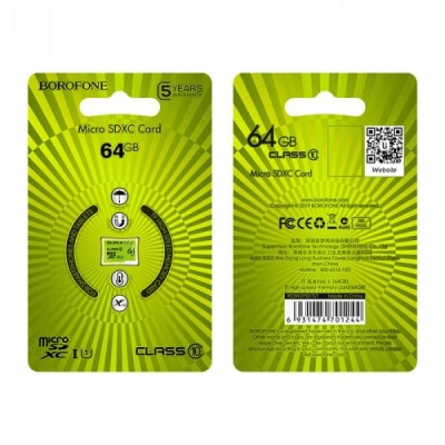 Карта памяти Borofone 32Gb MicroSDHC Class 10